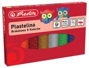 Masy plastyczne - Herlitz Plastelina brokatowa 8 kolorów - miniaturka - grafika 1