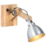 Lampy ścienne - VidaXL Lampa ścienna, srebrna, E27, lite drewno mango i żelazo 320597 VidaXL VidaXL - miniaturka - grafika 1