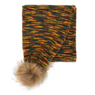 Apaszki i szaliki męskie - Damski szalik marmurkowy z pomponami - miniaturka - grafika 1