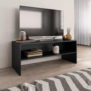 vidaXL Szafka pod TV, czarna, 100 x 40 x 40 cm, płyta wiórowa - Szafki RTV - miniaturka - grafika 1