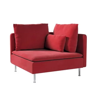 Dekoria pl pl Pokrowiec na sekcję narożną Söderhamn intensywna czerwień 99 x 99 x 83 cm Velvet 1008-704-15 - Pokrowce na meble - miniaturka - grafika 1