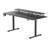 Biurka gamingowe - Ultradesk HIGHLANDER XXL Elektryczna regulacja Czarne - miniaturka - grafika 1