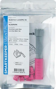 Smartkeeper SMARTKEEPER Basic RJ45 Port Lock 10 - 1x klíč + 10x záslepka, růžová - Akcesoria do komputerów stacjonarnych - miniaturka - grafika 1