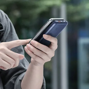 Baseus S10 power bank 10000mAh 18W bezprzewodowa ładowarka Qi 10W USB / USB Typ C PowerDelivery QC3.0 czarny (PPS10-01) - Ładowarki do telefonów - miniaturka - grafika 10