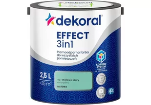 Farba Lateksowa Plamoodporna Effect 3IN1 2.5L Miętowo-Szary Dekoral - Farby wewnętrzne - miniaturka - grafika 1