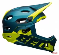 Kaski rowerowe - Kask full face Bell Super Dh Mips Spherical Matte Gloss Blue Hi-Viz - miniaturka - grafika 1