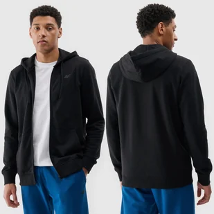 Bluza Męska 4F Rozpinana Z Kapturem Czarna Bawełna Sportowa XL - Bluzy męskie - miniaturka - grafika 1