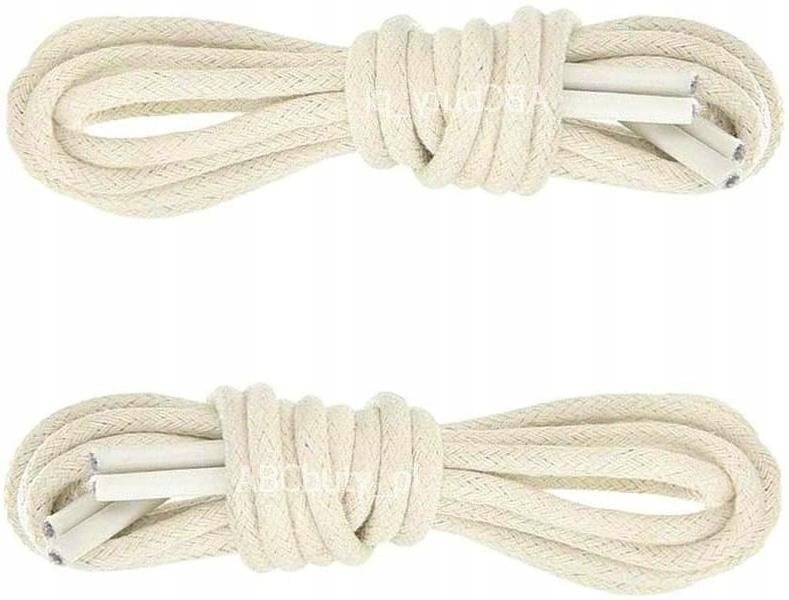 ŚMIETANKOWE Okrągłe Sznurówki do Adidasów Trekkingowych Sznurowadła 75 cm