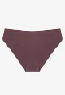 Majtki damskie - Ciemnofioletowe Bezszwowe Majtki Figi z Falbanką Floroti - Born2be - miniaturka - grafika 1