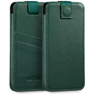 Etui i futerały do telefonów - moVear pocketCase C+ skórzana wsuwka do Smartfon rozmiar L (ok 162 x 80 x 9mm) | Skóra naturalna nappa (Zielona butelkowa) - miniaturka - grafika 1