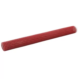 vidaxl Ogrodzenie z siatki, stal i PVC, 10x1,5 m, czerwone - Ogrodzenia - miniaturka - grafika 3