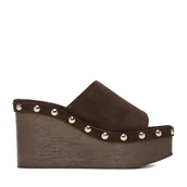 Klapki i japonki damskie - Klapki GINO ROSSI EO-LZRL1347-2 Brązowy - miniaturka - grafika 1