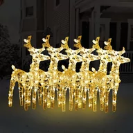 Oświetlenie świąteczne - vidaXL Świąteczne renifery, 6 szt., 240 ciepłych białych LED, akryl - miniaturka - grafika 1