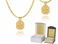 Biżuteria dla dzieci - Złoty łańcuszek srebro pozłacane medalik 40 cm DEDYKACJA P4M28 - miniaturka - grafika 1