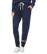 Spodnie damskie - Hurley Damskie spodnie do biegania Delilah Burnout Fleece Jogger, indygo (Mood Indigo), S, niebieski indygo (Mood Indigo), S - miniaturka - grafika 1