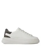 Trampki męskie - sneakers uomo guess fmpvib lea12 wbroc white/brown - miniaturka - grafika 1