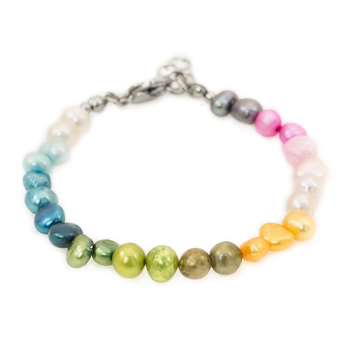 Bransoletka perły słodkowodne stal S/M kolorowa / JG. Projekt