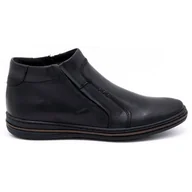 Buty zimowe męskie - Buty męskie zimowe skórzane 381F czarne - Polbut - miniaturka - grafika 1