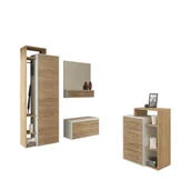 Meble do przedpokoju - Zestaw Mebli do Przedpokoju 12 Rio MebloCross Sonoma Jasna / Biały Mat, Eco Brąz - miniaturka - grafika 1