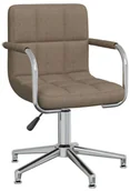 Fotele i krzesła biurowe - Elior Pikowany fotel biurowy obrotowy bez kółek taupe - Lonja - miniaturka - grafika 1