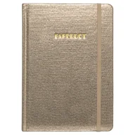 Notesy i bloczki - Notes PU błyszczący z gumką złoty - miniaturka - grafika 1