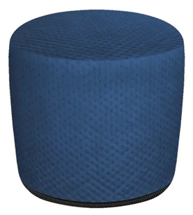 Granatowa okrągła tapicerowana pufa welurowa S8-K37 - Pufy i podnóżki - miniaturka - grafika 1