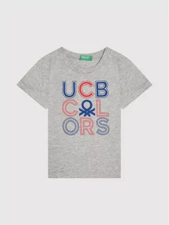 Koszulki dla chłopców - Benetton United Colors Of T-Shirt 3I1XC155U Szary Regular Fit - grafika 1