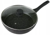 Patelnie - PATELNIA MARMUROWA 26cm Z Pokrywką INDUKCJA Gaz GŁĘBOKA 7716 - miniaturka - grafika 1