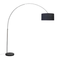 Lampy stojące - QAZQA Nowoczesna lampa podłogowa łuk stal klosz czarny 50cm - XXL - miniaturka - grafika 1