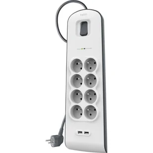 Belkin LISTWA ANTYPRZ 8 900J2 m+ 2PORTY USB BSV804ca2M - Listwy zasilające - miniaturka - grafika 2