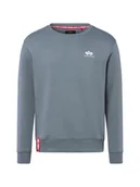 Bluzy męskie - Alpha Industries Męska bluza nierozpinana Mężczyźni Bawełna niebieski jednolity, S - miniaturka - grafika 1