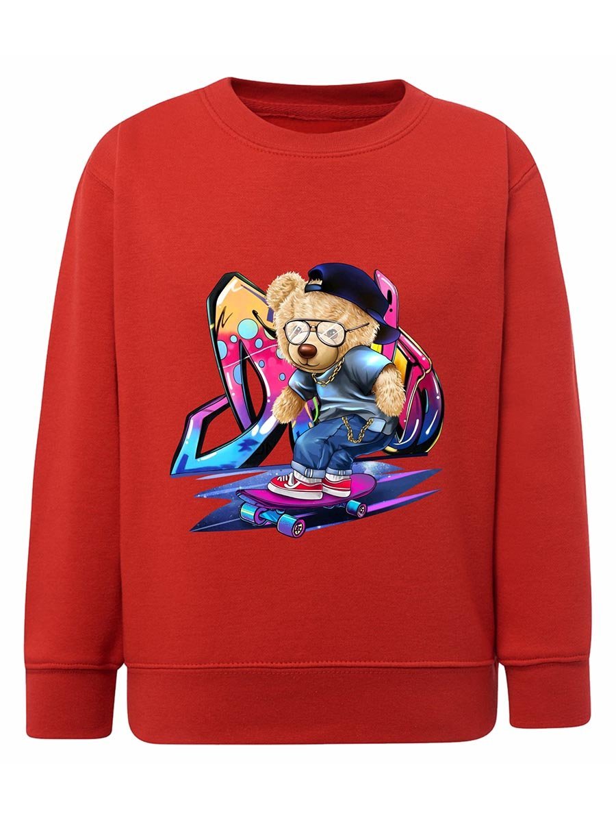 Chłopięca bluza z misiem czerwona Tup Tup r.122/128
