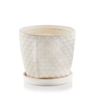 Klasyczna donica ceramiczna - beżowa - Donice - miniaturka - grafika 1