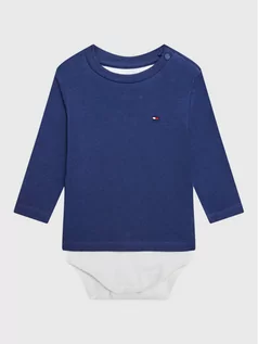 Body dla niemowląt - Tommy Hilfiger Body dziecięce Baby Solid KN0KN01408 Niebieski Regular Fit - grafika 1