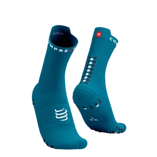 COMPRESSPORT Skarpetki do biegania wysokie ProRacing Socks V4 mosaic blue magent - Skarpetki sportowe męskie - miniaturka - grafika 1