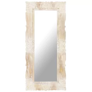 vidaXL Lumarko Lustro z białą ramą z litego drewna mango, 110 x 50 cm 321634 - Lustra - miniaturka - grafika 1
