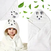 Okrycia kąpielowe dla dzieci - Ręcznik Kąpielowy Duży z Kapturem Okrycie dla Dzieci Niemowląt Kremowy Miś - miniaturka - grafika 1