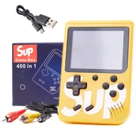 Konsole i gry retro - Konsola Game Box z padem retro 400 gier przenośna żółta KX6108_2 - miniaturka - grafika 1