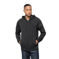 Kurtki męskie - Męska kurtka polarowa Jack Wolfskin WALDSEE HOODED JKT M black - M - miniaturka - grafika 1