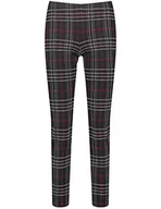 Spodnie damskie - GERRY WEBER Edition Damskie spodnie slim fit, szare/fioletowe/różowe kratki, 44 - miniaturka - grafika 1