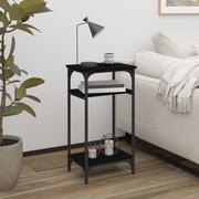 Ławy i stoliki kawowe - vidaXL Stolik boczny, czarny, 40x30x75 cm, materiał drewnopochodny - miniaturka - grafika 1