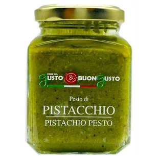 Pesto Pistacjowe z Sycylii Naturalne 200g Gusto&Buon Gusto - Słodkie kremy i masła - miniaturka - grafika 1