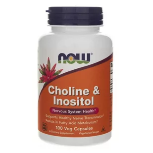 Now Foods Choline and Inositol 500mg - 100 kapsułek - Witaminy i minerały dla sportowców - miniaturka - grafika 1