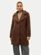 Płaszcze damskie - Vero Moda Kożuch Kylie Teddy 10289938 Brązowy Loose Fit - miniaturka - grafika 1