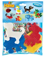 Prace ręczne dla dzieci - Hama 4416 - Zestaw dla grup - 4 podkładki i 3000 koralików - miniaturka - grafika 1