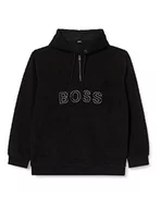 Bluzy męskie - BOSS Męska bluza z kapturem zetedy skateboardingu, czarna1, luźny krój - miniaturka - grafika 1