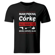 Koszulki męskie - GiTees, Koszulka Mam Piękną Córkę. Prezent Na Dzień Ojca, Czarna, rozmiar L - miniaturka - grafika 1