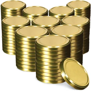 Metalowe wieczka do słoików Asen 100 szt. 63mm złote - Pojemniki kuchenne - miniaturka - grafika 1