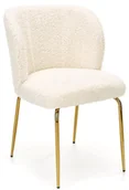Krzesła - Krzesło tapicerowane bouclé K474 kremowy-złoty stelaż - miniaturka - grafika 1