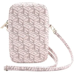 Guess Zip GCube Bottom Stripe - Torebka na telefon (różowy) - Etui i futerały do telefonów - miniaturka - grafika 1